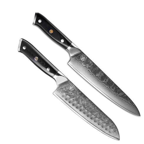 Japanisches Küchenmesser Set - Damast Messerset Premium