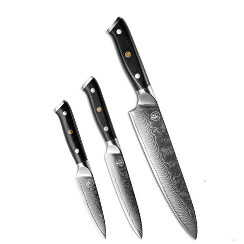 Japanisches Küchenmesser Set - Damast Messerset Premium
