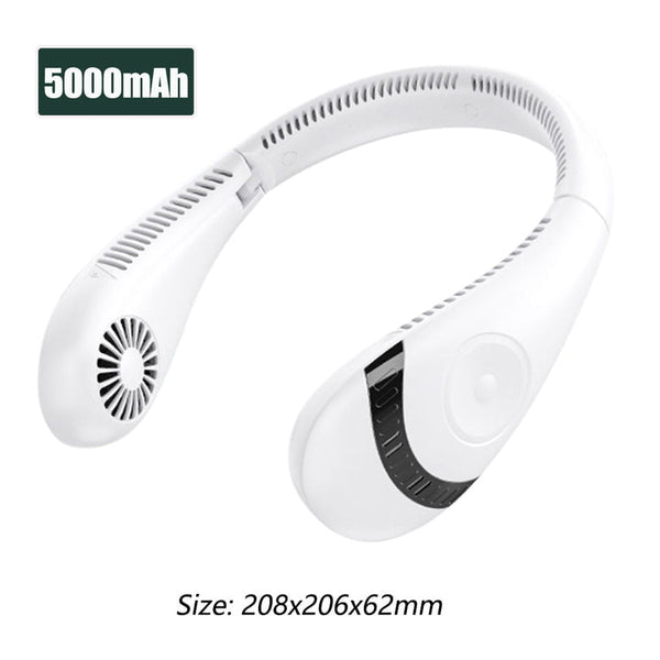 Summer Air Cooling USB wiederaufladbarer blattloser Halsventilator