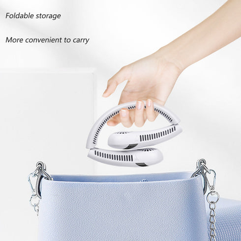 Summer Air Cooling USB wiederaufladbarer blattloser Halsventilator