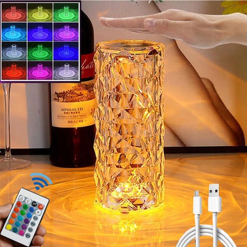 Wiederaufladbare Kristall LED Lampe für Heimdekoration