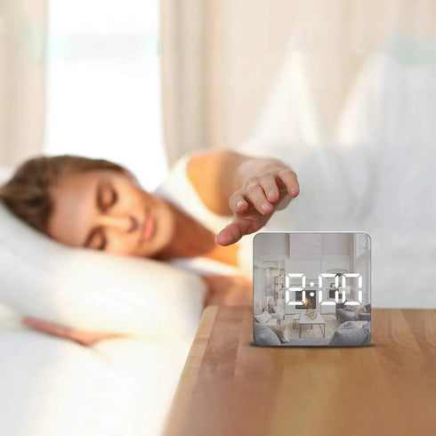 Digitaler Wecker Smart Mirror Desktop-Nachtlicht