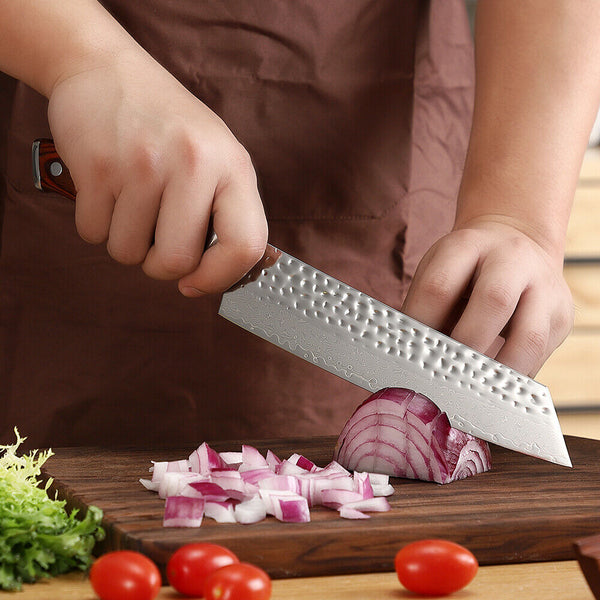 Mikato- Handgefertigtes Damaststahl-Kochmesser