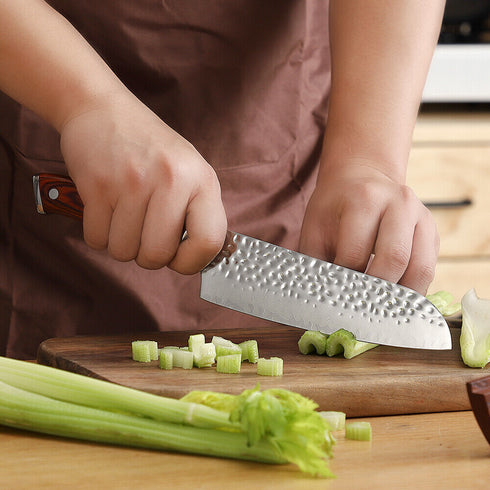 Miyato- Handgefertigtes Damaststahl-Santokumesser