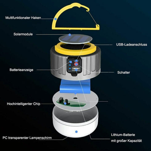 Sunaki - 3 In 1 Wiederaufladbare Solar Lampe