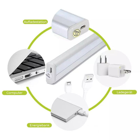 Schrankleuchten mit Bewegungsmelder, Wiederaufladbar LED Licht für Regale, Schränke