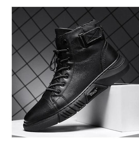 MIZUMO - ROBUSTE HERREN-LEDERSTIEFEL AUS SCHWARZEM LEDER