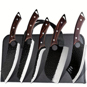 Haruki 5‑Klingen Profi-Messer-Set – 7Cr17MoV Edelstahl, Holzgriff & Nylon-Tragetasche für Küche & Outdoor
