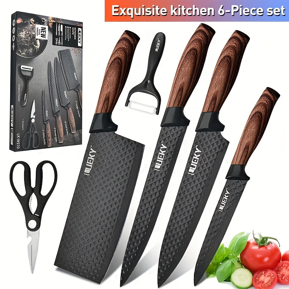 Yukari 6‑Klingen Küchen-Set – Edelstahlmesser mit Sparschäler & Schere