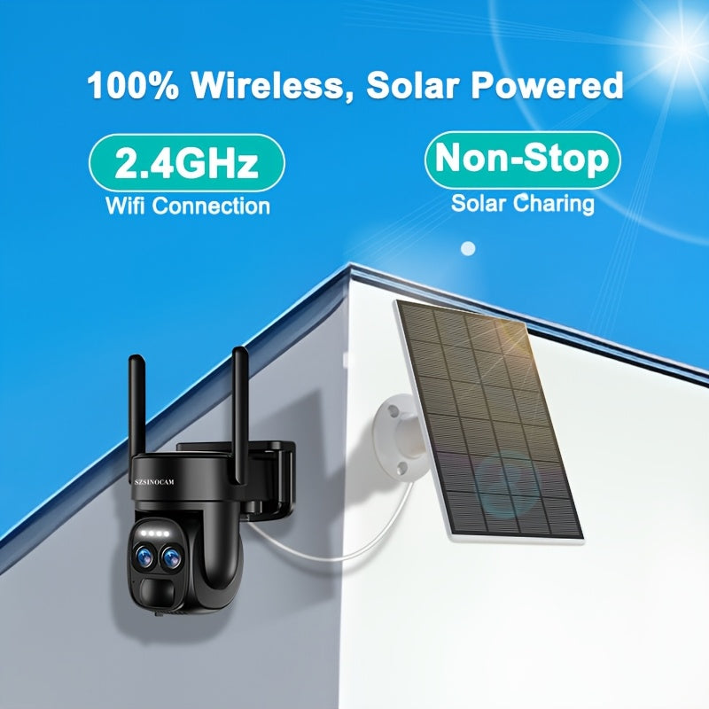 Aokami – 2K Sicherheitskamera mit Solarpanel & App-Steuerung für Rundum-Schutz