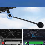 Shinkaze 360° Auto-Sonnenschutzschirm – Faltbarer UV-Schutz für Windschutzscheibe mit Carbonrahmen & Drehgriff