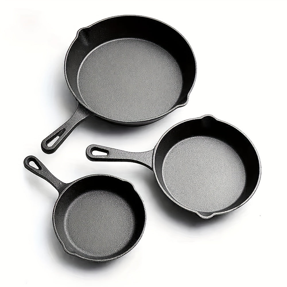 GussFeueri – 3er Set Gusseisenpfannen für Grill, Gas & Ofen | 17 cm, 21 cm, 26 cm | Für Steak, Rösti & mehr
