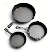 GussFeueri – 3er Set Gusseisenpfannen für Grill, Gas & Ofen | 17 cm, 21 cm, 26 cm | Für Steak, Rösti & mehr