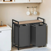 LaundryPro Wäschesortierer – Metallgestell mit 2 austauschbaren Wäschesäcken, platzsparend & flexibel