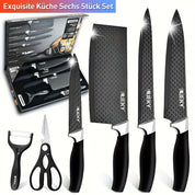 Yukari 6‑Klingen Küchen-Set – Edelstahlmesser mit Sparschäler & Schere