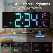 Tomori LED-Digitaluhr 41 cm – USB, RGB-Farben, Dual-Alarm & Fernbedienung