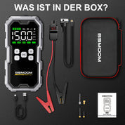 Shōgeni 4-in-1 Jumpstarter – 6000A Starthilfe mit Powerbank, Kompressor & LED-Notlicht