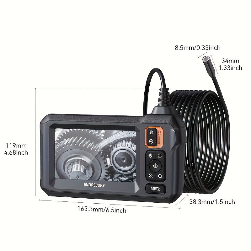 Endoskop Kamera 4.3″ mit Display, 8 mm Sonde, IP67 wasserdicht, USB & Akku – Sokuri