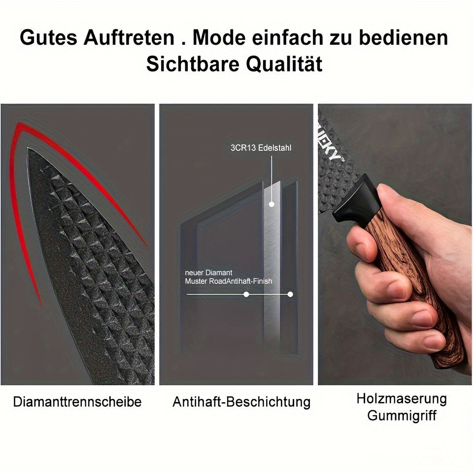 Yukari 6‑Klingen Küchen-Set – Edelstahlmesser mit Sparschäler & Schere