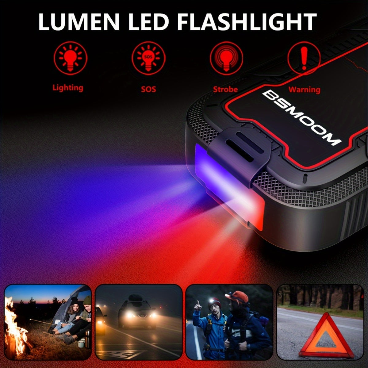 Raiden 6000A Auto Starthilfe Powerbank – Tragbarer Jump Starter mit 26800mAh Akku, 12V Booster, LCD-Display & LED Notlicht
