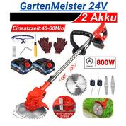 GartenMeister Pro | 3-in-1 Akku Freischneider und Rasentrimmer - Perfekte Vielseitigkeit für Ihren Garten