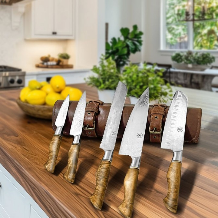 Messer Aus Damaststahl - Hideaki Japanische Damast Messerset