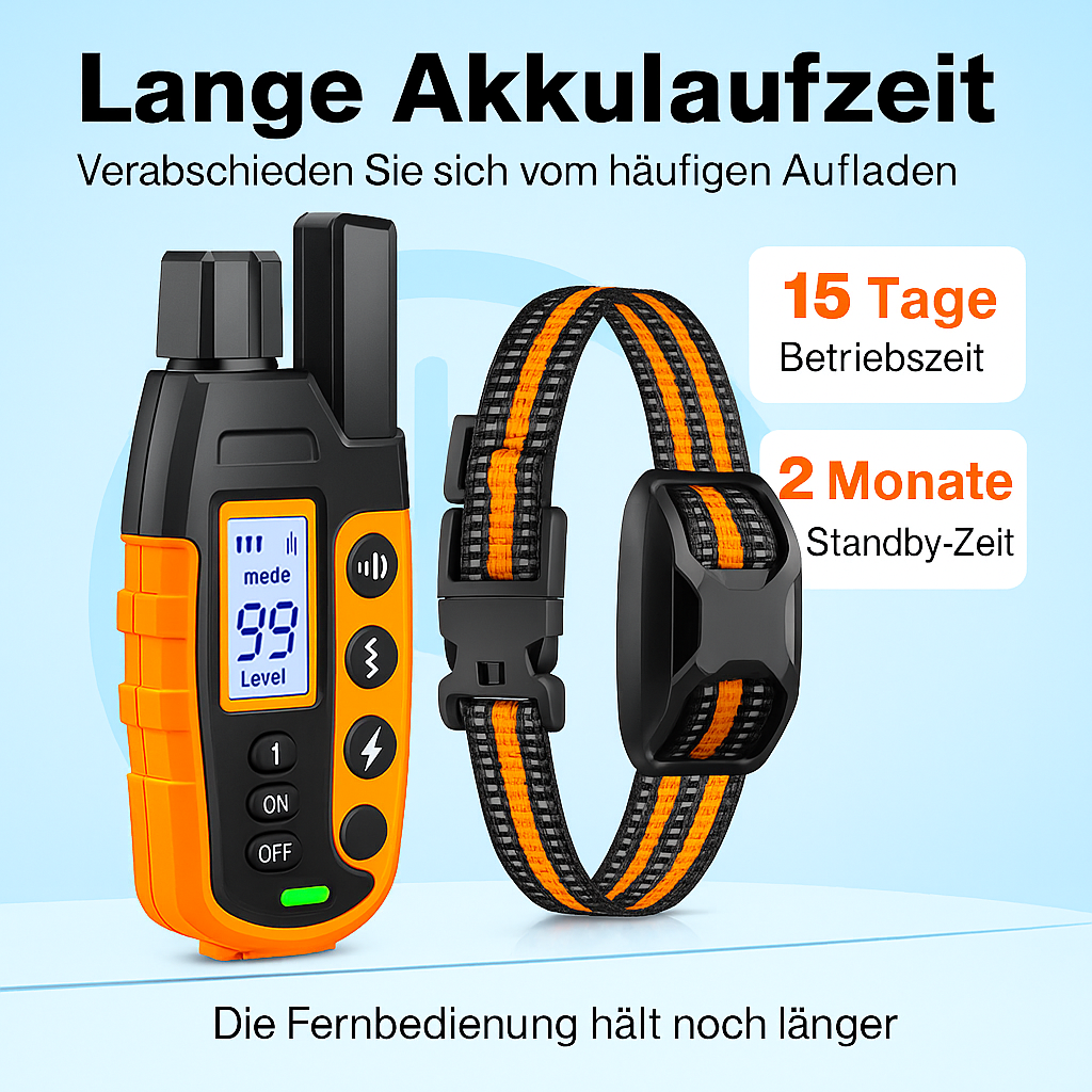 Elektrisches Hundehalsband, wasserdicht, wiederaufladbar, mit LCD-Bildschirm