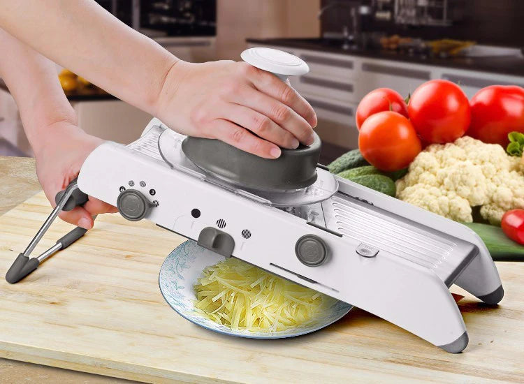 Mandoline Gemüseschneider – Professionelle Reibe mit Einstellbare 304 Edelstahl Klingen