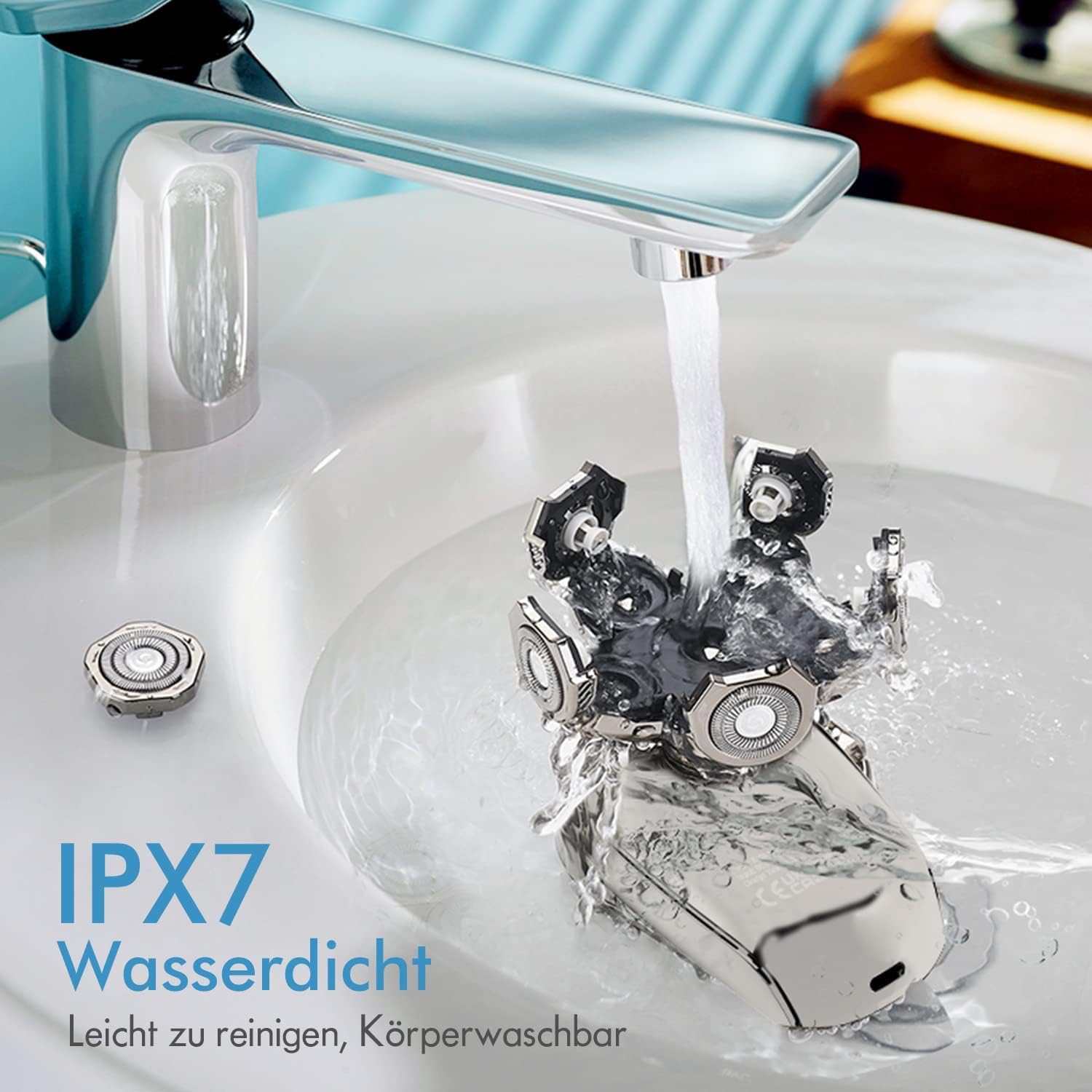 SkullShaver Max : 6D-Schwimmkopf-Rasierer: 5-in-1 Trimmer, Wasserdicht, Schnellaufladung, Herren, Nass/Trocken, Präzision, Hautfreundlich, Intelligente LED, Ergonomisch