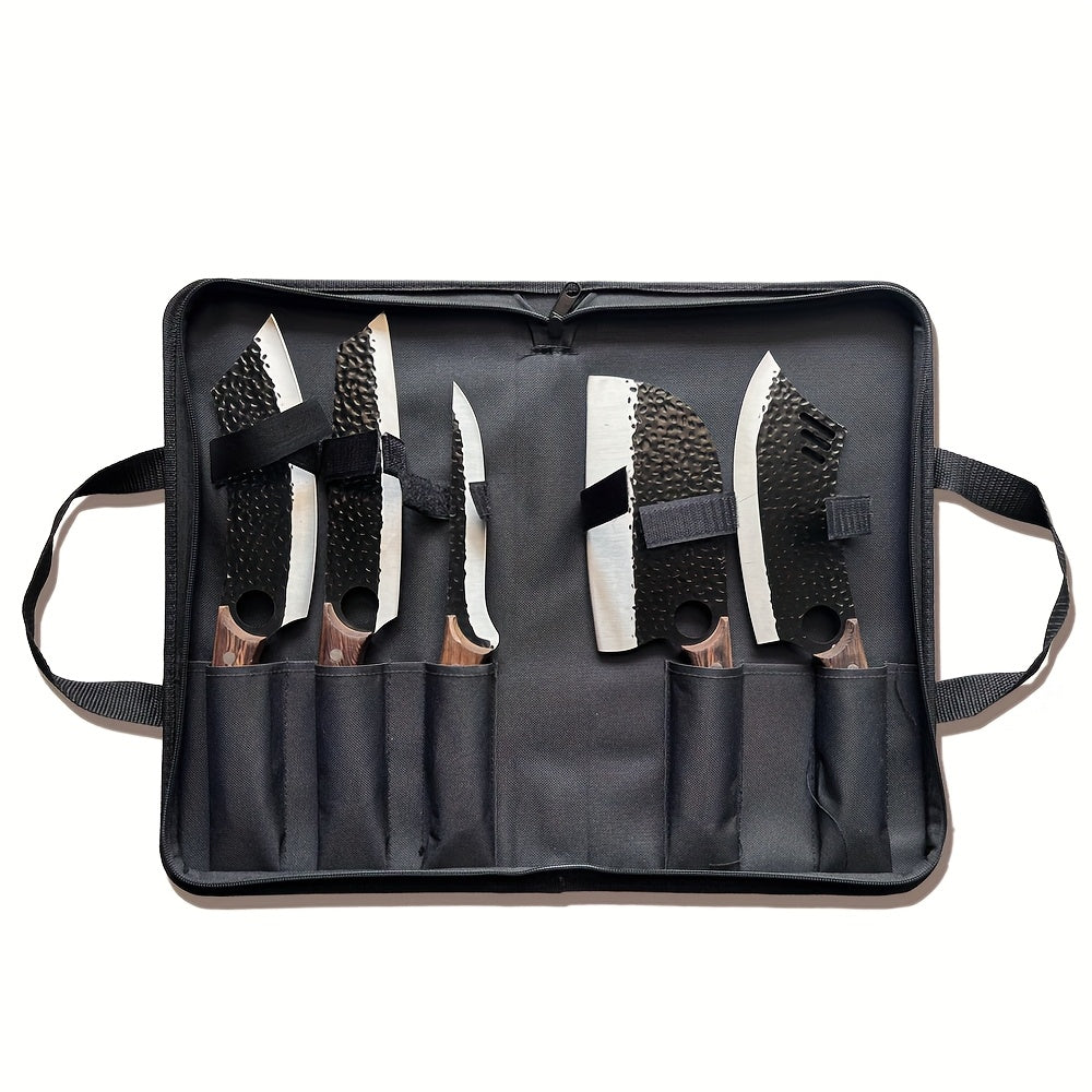 Haruki 5‑Klingen Profi-Messer-Set – 7Cr17MoV Edelstahl, Holzgriff & Nylon-Tragetasche für Küche & Outdoor