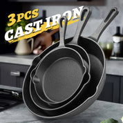 GussFeueri – 3er Set Gusseisenpfannen für Grill, Gas & Ofen | 17 cm, 21 cm, 26 cm | Für Steak, Rösti & mehr