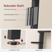 Eckregal "Tatsuki" – 4-stöckiges Bücherregal im Industrie-Design, Leiterregal aus Holz und Stahlrahmen, Standregal für Wohnzimmer, Büro oder Flur, platzsparend & robust