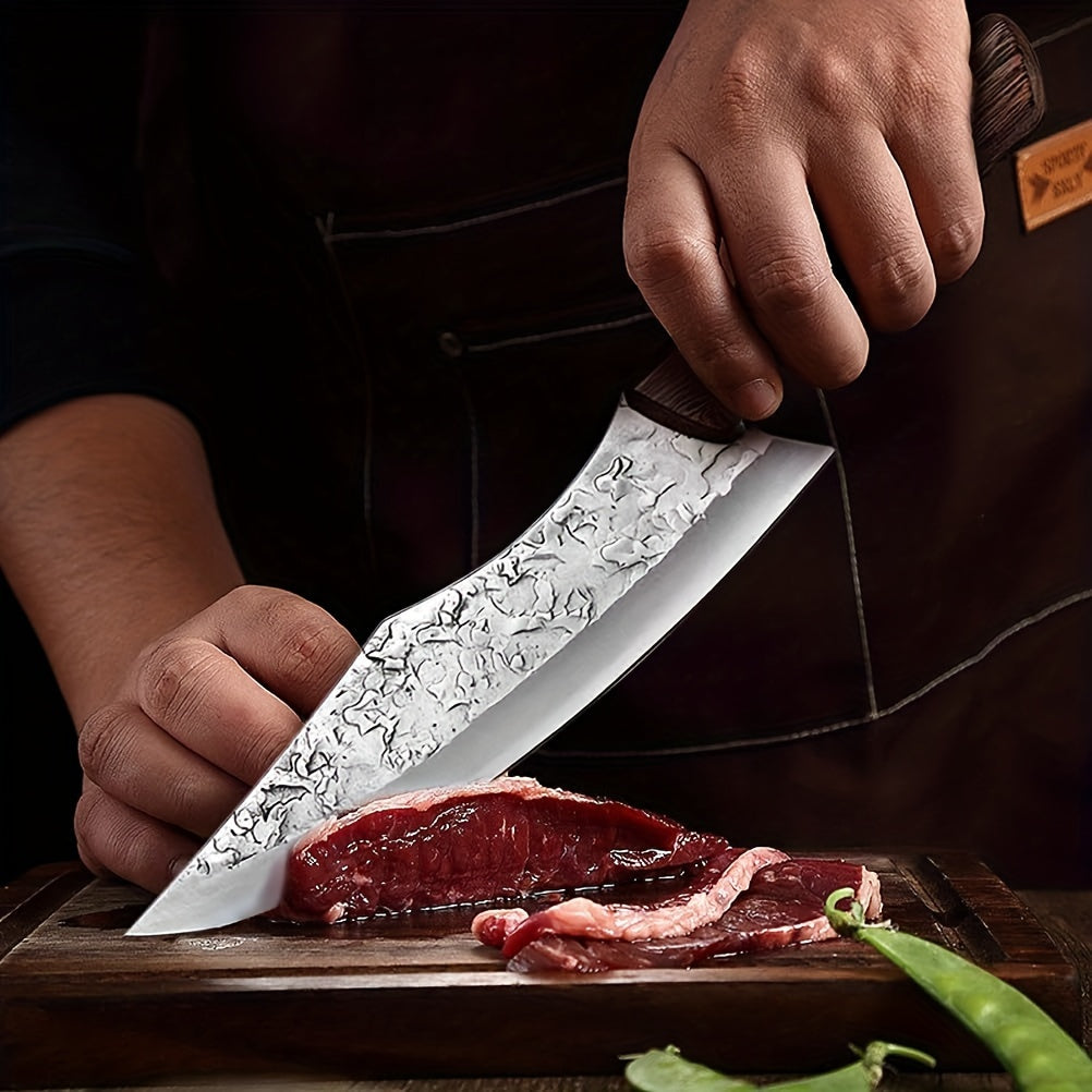 Kenji 2‑Klingen Messer‑Set – Edelstahl Fleisch- & Outdoor-Messer mit Holzgriff