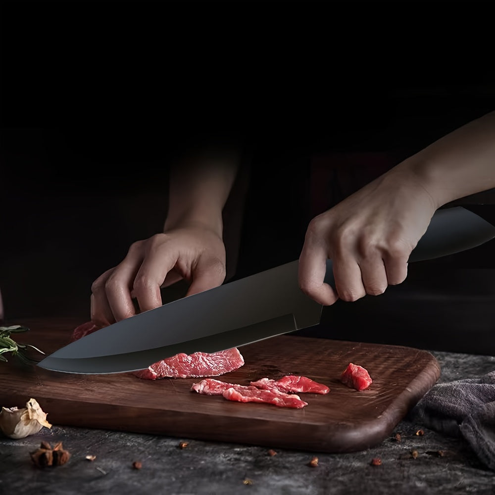 Kurotai 7‑teiliges Profi-Messer-Set – Schwarzes Titan-Küchenmesser Set aus rostfreiem Edelstahl mit ergonomischen Griffen