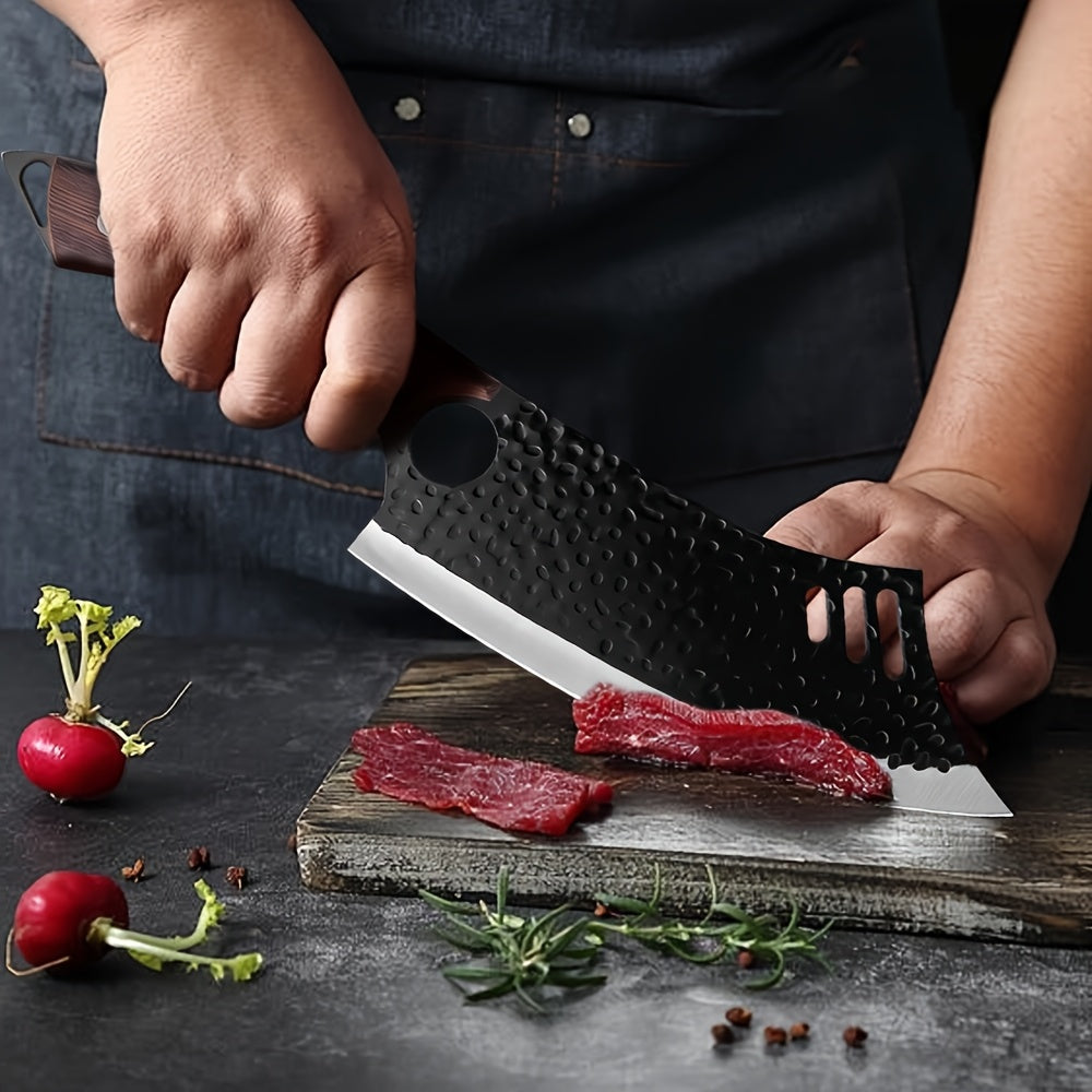 Takuro 4‑Klingen Profi-Messer-Set – Fleisch-, Gemüse- & Outdoor-Messer mit Holzgriff für Camping & Küche