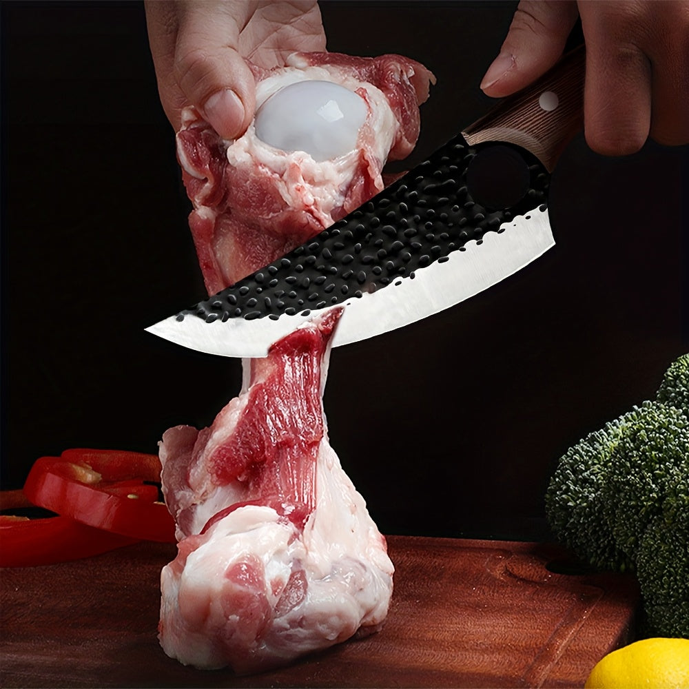 Takuro 4‑Klingen Profi-Messer-Set – Fleisch-, Gemüse- & Outdoor-Messer mit Holzgriff für Camping & Küche