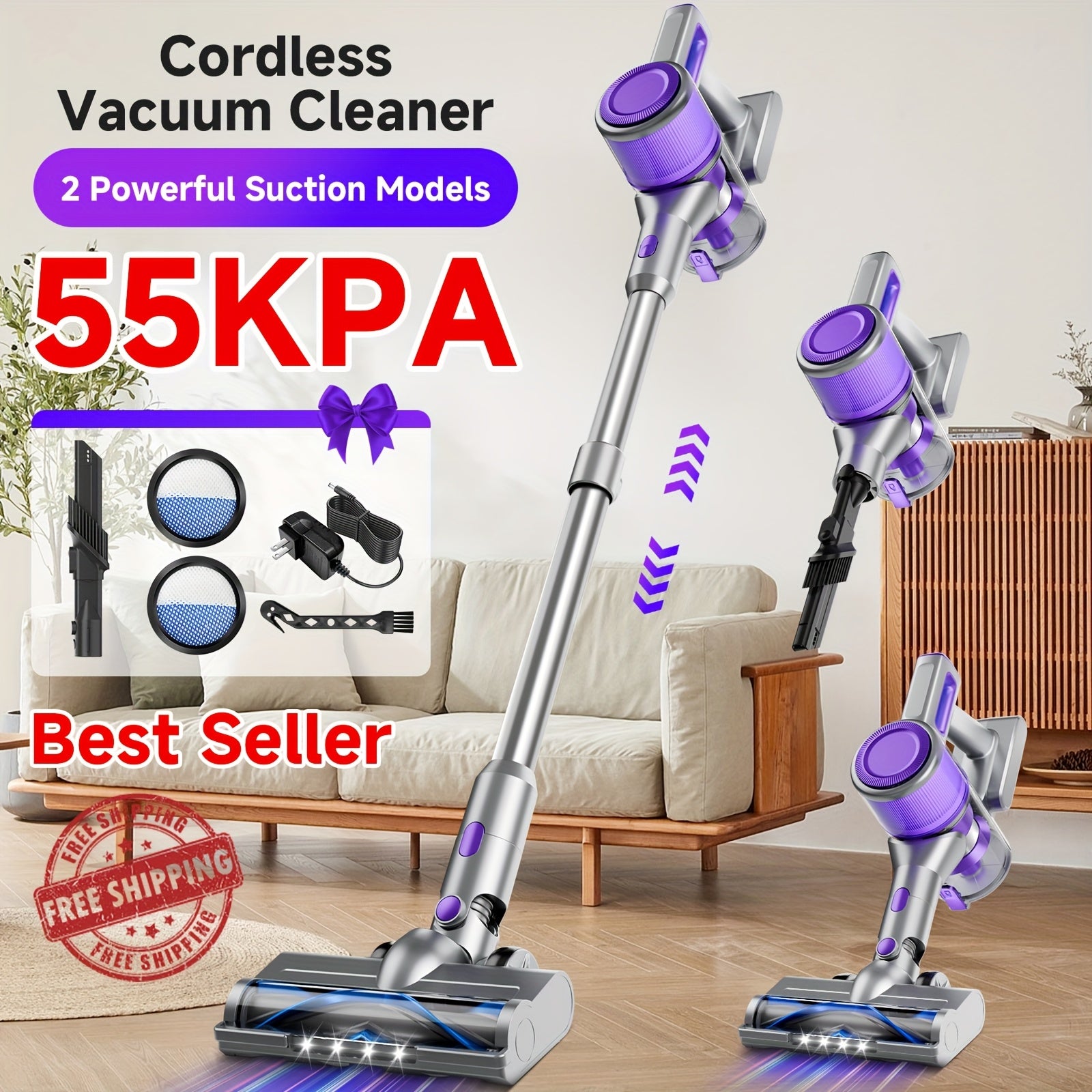 HandStaub 45kPa Akku-Handstaubsauger – 45 kPa Saugkraft, 2200 mAh Akku, 0,6 L, ideal für Hartböden, Teppiche & Tierhaare