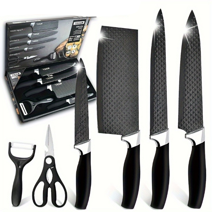 Yukari 6-Klingen Küchen-Set mit Schere und Schäler

