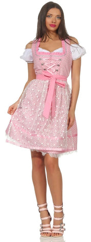 3-teiliges Damen Dirndl Set mit Bluse und Schürze für das Oktoberfest