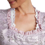 Maxi Dirndl für Damen Elegantes Rosa  – Trachtenkleid mit Schürze für Oktoberfest und Volksfeste