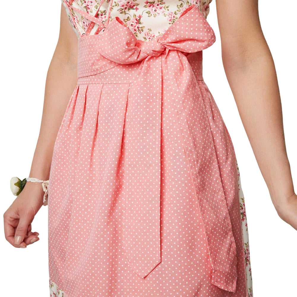 Rosa Damen Mini Dirndl mit Schürze – Perfekt für Oktoberfest und Volksfeste