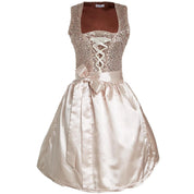 Beige Damen Mini Dirndl mit Schürze – Perfekt für Oktoberfest und Volksfeste