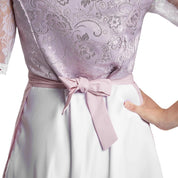 Maxi Dirndl für Damen Elegantes Rosa  – Trachtenkleid mit Schürze für Oktoberfest und Volksfeste