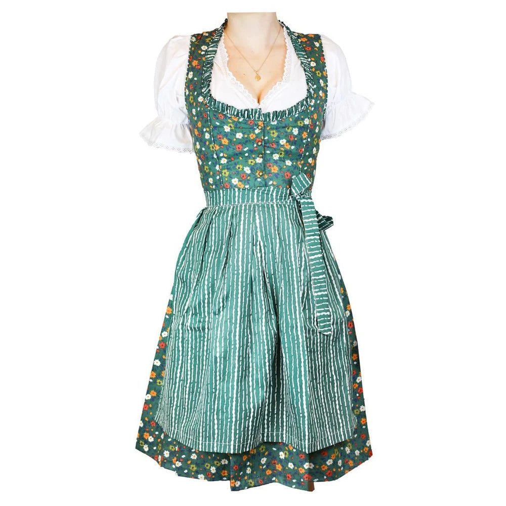 3-teiliges Trachtenkleid - Anneliese Vintage Damen Dirndl Set