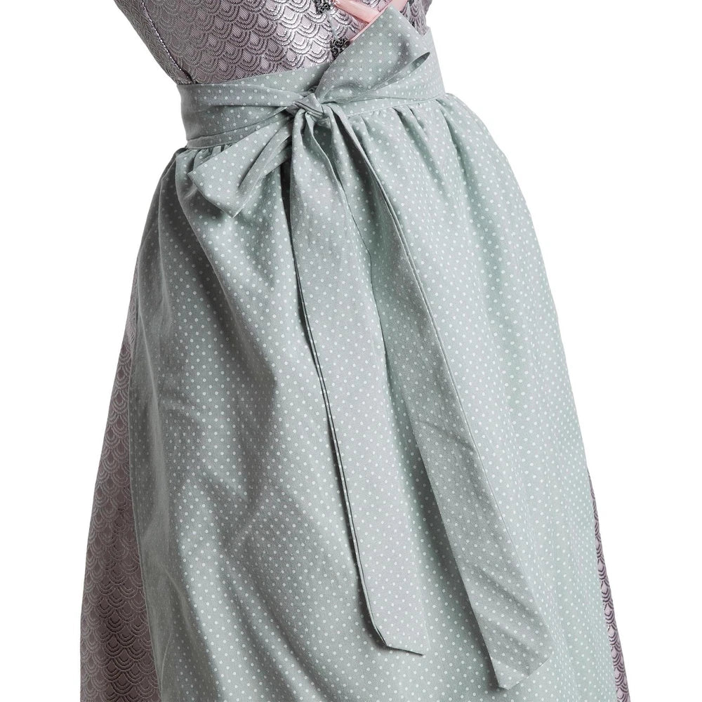 Damen Midi Dirndl Trachtenkleid Kleid Schürze Oktoberfest Wiesn Wasen Volksfest