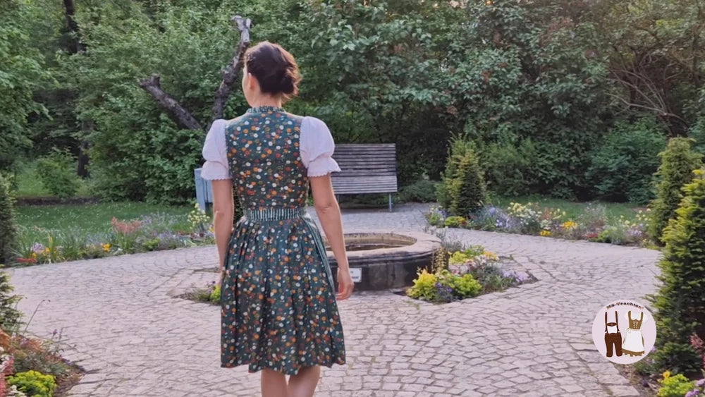 3-teiliges Trachtenkleid - Anneliese Vintage Damen Dirndl Set