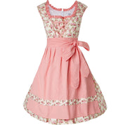 Rosa Damen Mini Dirndl mit Schürze – Perfekt für Oktoberfest und Volksfeste
