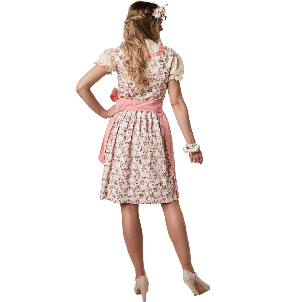 Rosa Damen Mini Dirndl mit Schürze – Perfekt für Oktoberfest und Volksfeste