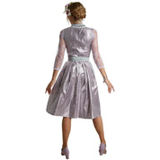 Damen Midi Dirndl Trachtenkleid Kleid Schürze Oktoberfest Wiesn Wasen Volksfest