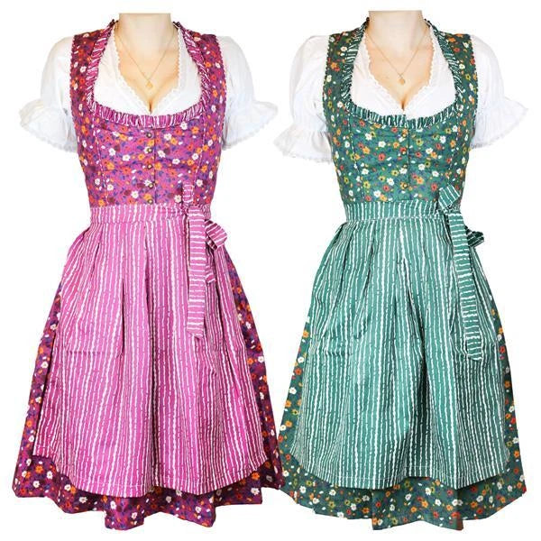 3-teiliges Trachtenkleid - Anneliese Vintage Damen Dirndl Set
